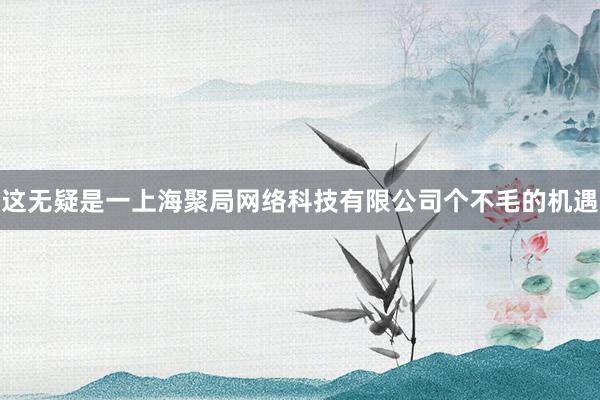 这无疑是一上海聚局网络科技有限公司个不毛的机遇