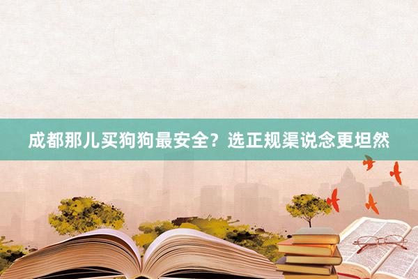 成都那儿买狗狗最安全？选正规渠说念更坦然