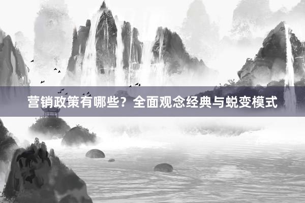 营销政策有哪些？全面观念经典与蜕变模式